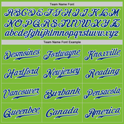 Custom Neon Green Royal-White Authentic Baseball Jersey