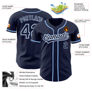 Custom Navy Navy-Light Blue Authentic Baseball Jersey