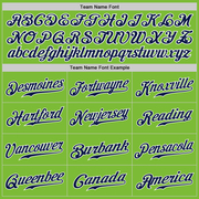 Custom Neon Green Navy-White Authentic Baseball Jersey