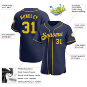Custom Navy Gold-Navy Authentic Baseball Jersey