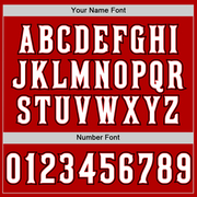 Custom Red White-Black Authentic Baseball Jersey