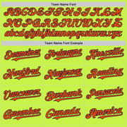 Custom Neon Green Orange-Navy Mesh Authentic Throwback Baseball Jersey