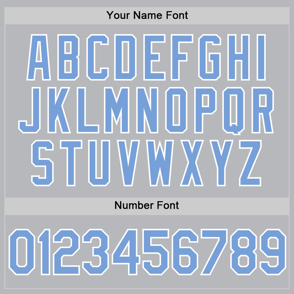 Custom Gray Light Blue-White Authentic Throwback Baseball Jersey