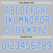 Custom Gray Light Blue-White Authentic Throwback Baseball Jersey