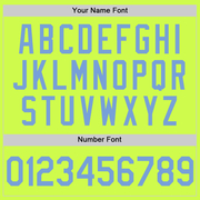 Custom Neon Green Light Blue-White Authentic Throwback Baseball Jersey