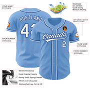 Custom Light Blue White-Royal Authentic Baseball Jersey
