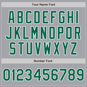 Custom Gray Kelly Green-White Authentic Baseball Jersey