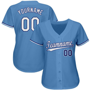 Custom Light Blue White-Royal Baseball Jersey