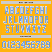 Custom Gold Light Blue-White Authentic Baseball Jersey