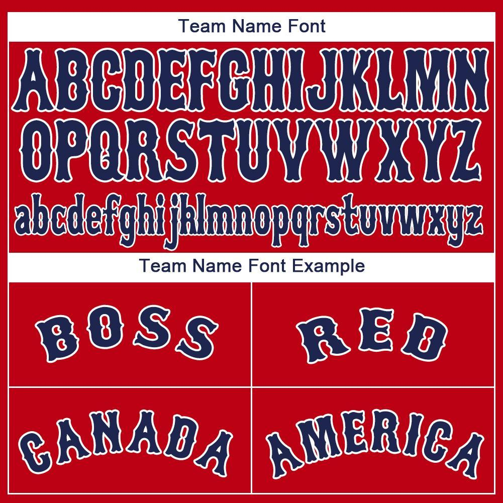 Custom Red Navy-White Baseball Jersey