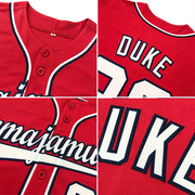 Custom Red White-Gray Authentic Baseball Jersey