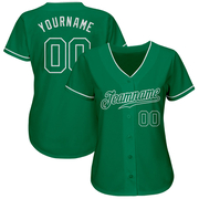 Custom Kelly Green Kelly Green-White Authentic Baseball Jersey