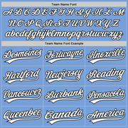 Custom Light Blue White-Black Authentic Baseball Jersey