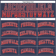 Custom Navy Red-White Authentic Drift Fashion Baseball Jersey