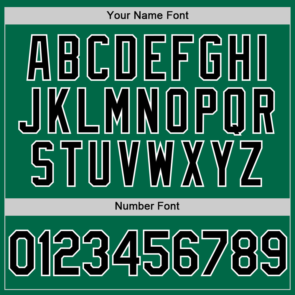 Custom Kelly Green Black-White Authentic Throwback Baseball Jersey