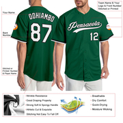 Custom Kelly Green White-Black Authentic Baseball Jersey