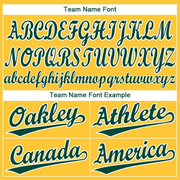 Custom Gold Green-White Baseball Jersey