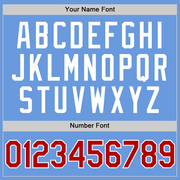 Custom Light Blue Red-White Authentic Throwback Baseball Jersey