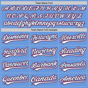 Custom Light Blue Royal-Red Authentic Throwback Baseball Jersey