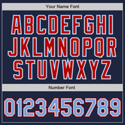 Custom Navy Light Blue-Red Authentic Baseball Jersey