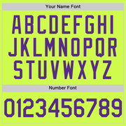 Custom Neon Green Purple-White Authentic Throwback Baseball Jersey