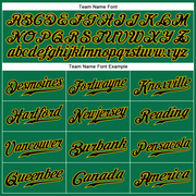 Custom Kelly Green Black-Gold Authentic Baseball Jersey