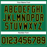 Custom Kelly Green Black-Gold Authentic Baseball Jersey