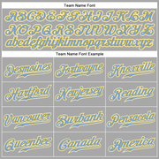 Custom Gray Gold-Light Blue Authentic Baseball Jersey