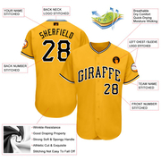 Custom Gold Black-White Baseball Jersey