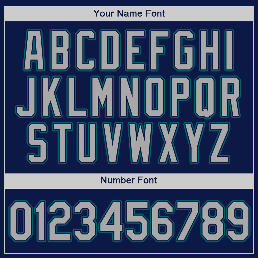 Custom Navy Gray-Teal Authentic Baseball Jersey