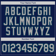 Custom Navy Gray-Teal Authentic Baseball Jersey