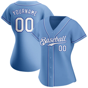 Custom Light Blue White-Royal Authentic Baseball Jersey