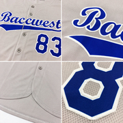Custom Gray Black-White Authentic Baseball Jersey