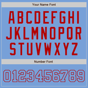 Custom Light Blue Light Blue-Red Authentic Baseball Jersey