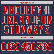 Custom Navy Red-White Authentic Baseball Jersey