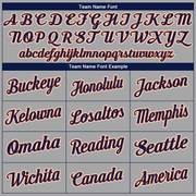 Custom Gray Navy-Orange Authentic Baseball Jersey