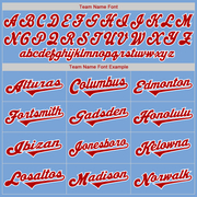 Custom Light Blue White-Red Authentic American Flag Fashion Baseball Jersey