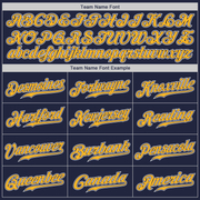 Custom Navy Gold-White Authentic Baseball Jersey