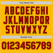 Custom Gold Red-Black Authentic Baseball Jersey