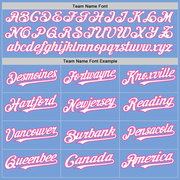 Custom Light Blue White-Pink Authentic Baseball Jersey