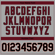 Custom Gray Black-Crimson Authentic Baseball Jersey