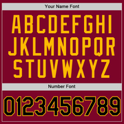 Custom Maroon Black-Gold Authentic Throwback Baseball Jersey