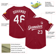 Custom Maroon White Mesh Authentic Throwback Baseball Jersey