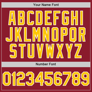 Custom Maroon Yellow-White Mesh Authentic Throwback Baseball Jersey