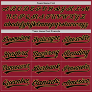 Custom Maroon Black-Old Gold Authentic Throwback Baseball Jersey