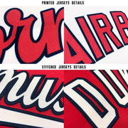 Custom Red White-Black Baseball Jersey