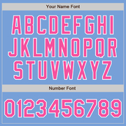 Custom Light Blue Pink-White Authentic Baseball Jersey