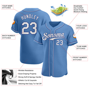 Custom Light Blue White-Royal Authentic Baseball Jersey