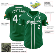 Custom Kelly Green White Authentic Baseball Jersey