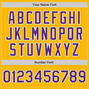 Custom Gold Purple-White Authentic Baseball Jersey
